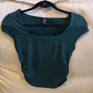 Shein turquoise cropped top XS